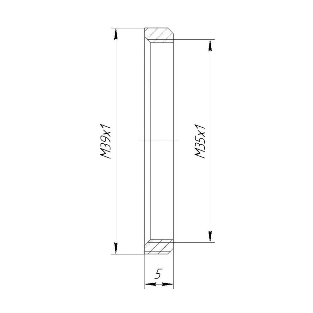 M35x1 female to M39x1 male thread adapter