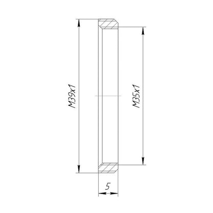 M35x1 female to M39x1 male thread adapter