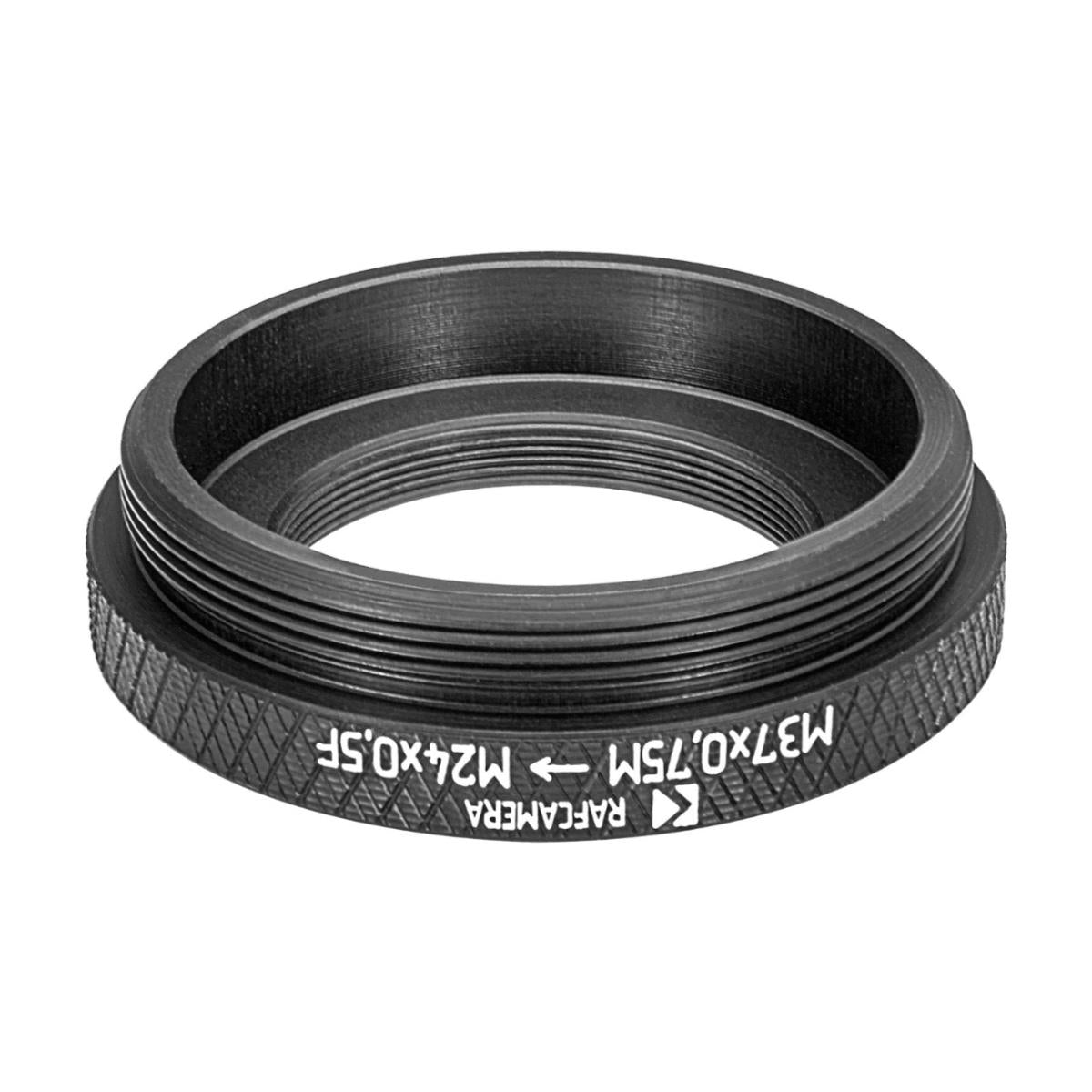 M37x0.75 male to M24x0.5 female thread adapter (37mm to 24mm step-down ring)