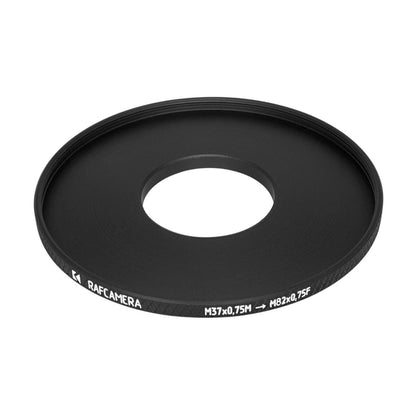 M37x0.75 male to M82x0.75 female thread adapter (37mm to 82mm step-up ring)