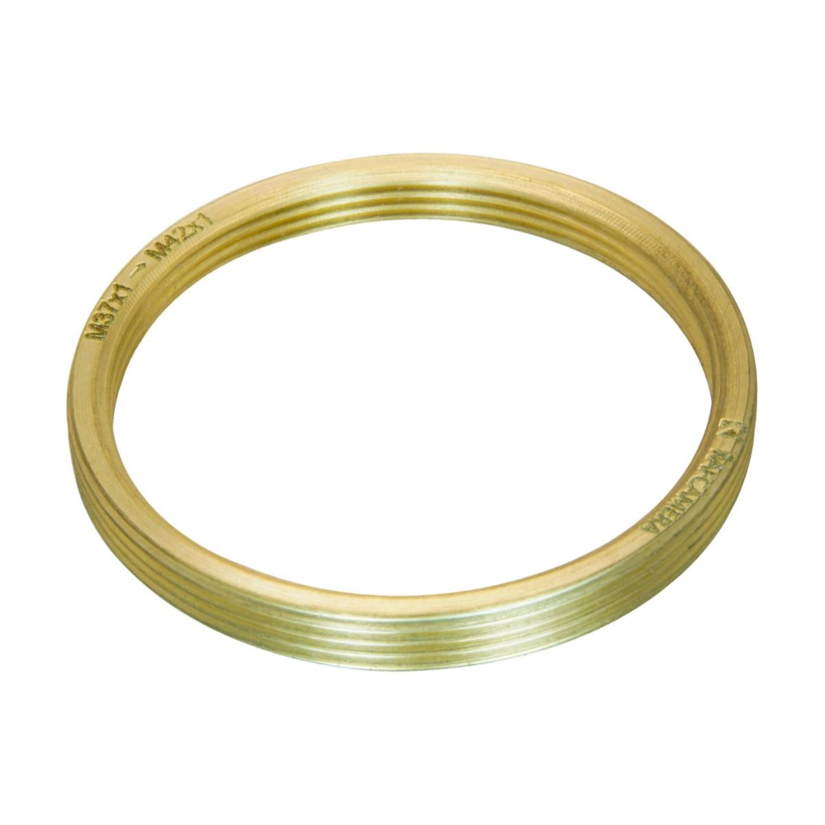 M37x1 female to M42x1 male thread adapter for Asahiflex lens, bronze