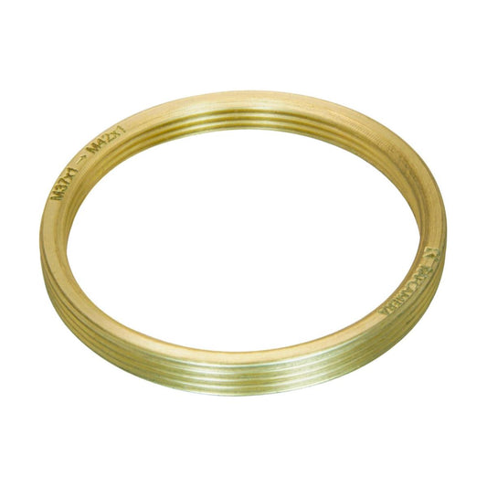 M37x1 female to M42x1 male thread adapter for Asahiflex lens, bronze
