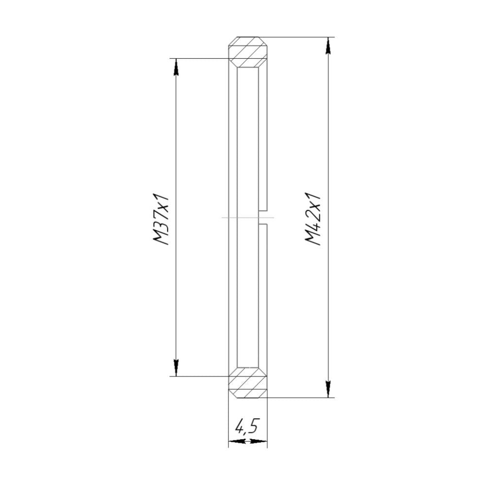 M37x1 female to M42x1 male thread adapter for Asahiflex lens, bronze