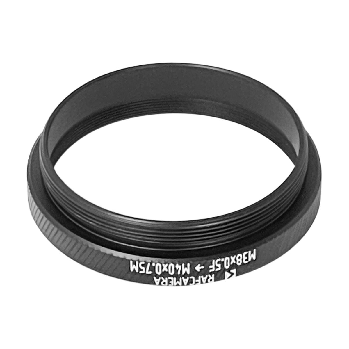 M38x0.5 female to M40x0.75 male thread adapter