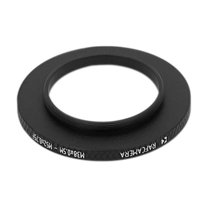M38x0.5 male to M52x0.75 female thread adapter