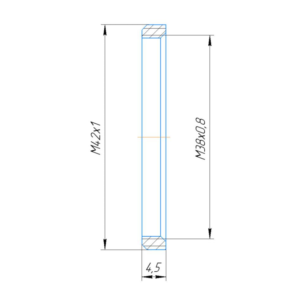 M38x0.8 female (Cooke Amotal lens) to M42x1 male thread adapter