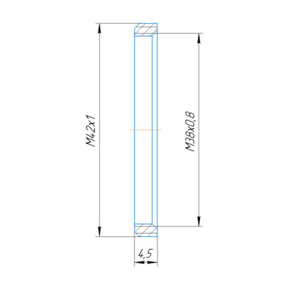 M38x0.8 female (Cooke Amotal lens) to M42x1 male thread adapter