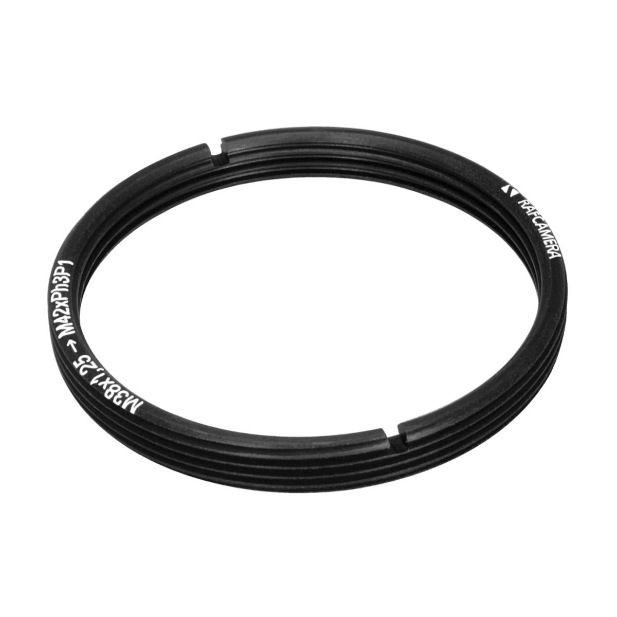 M38x1.25 female to M42xPh3P1 male thread adapter (Nikon AZ100 to Leica Z6, Z16)