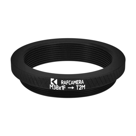 M38x1 female to M42x0.75 (T2) male thread adapter