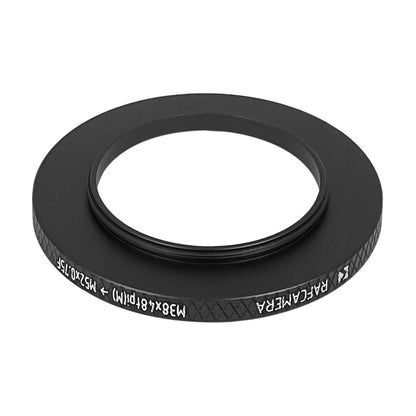 M38x48tpi male to M52x0.75 female thread adapter