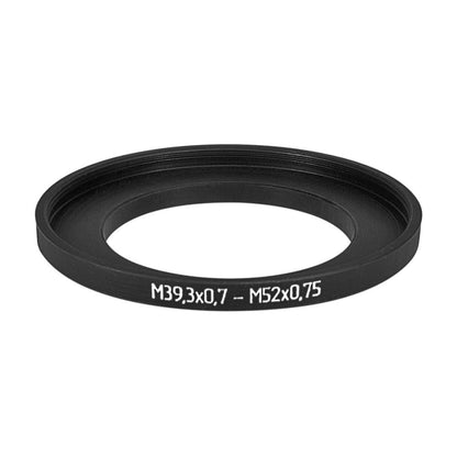 M39.3x0.7 male to M52x0.75 female thread adapter (39.3mm to 52mm step-up ring)