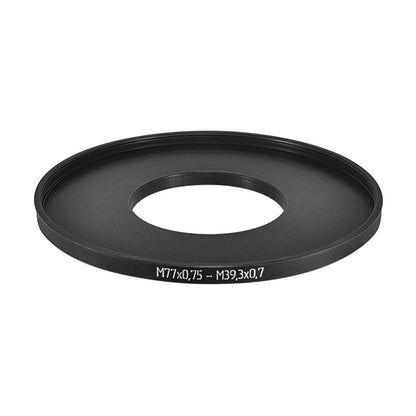 M39.3x0.7 male to M77x0.75 female thread adapter (39.3mm to 77mm step-up ring)