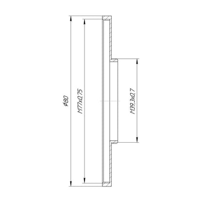 M39.3x0.7 male to M77x0.75 female thread adapter (39.3mm to 77mm step-up ring)