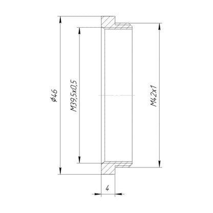 M39.5x0.5 female to M42x1 male thread adapter for Enlarging Ektar