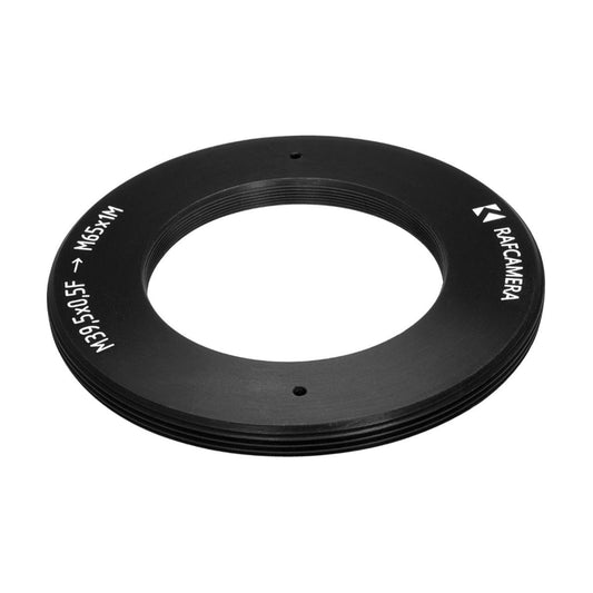 M39.5x0.5 female to M65x1 male thread adapter, flangeless