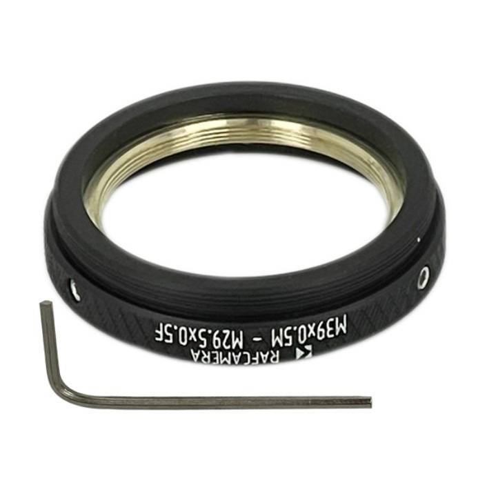 M39x0.5 male to M29.5x0.5 female thread adapter, rotatable
