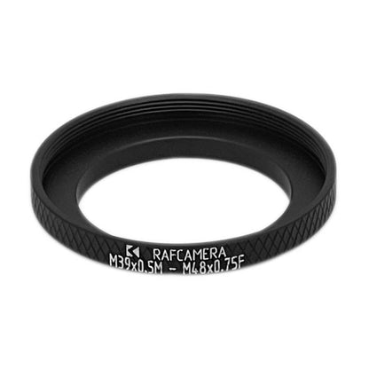 M39x0.5 male to M48x0.75 female thread adapter