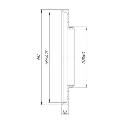 M39x0.5 male to M58x0.75 female thread adapter (39mm to 58mm step-up ring)