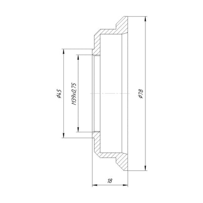 Durst Lapla plate with M39x0.75 female thread, long