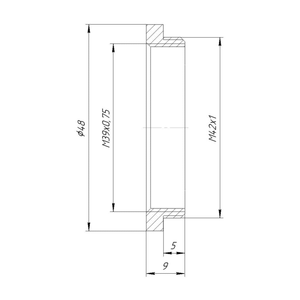 M39x0.75 female to M42x1 male thread adapter for Dokumar 8/38mm lens