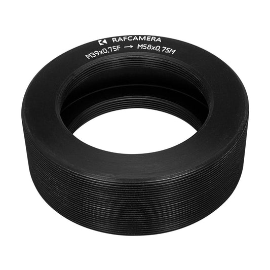 M39x0.75 female to M58x0.75 male thread adapter, 20mm long