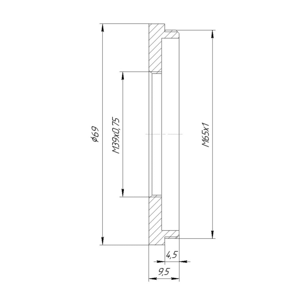 M39x0.75 female to M65x1 male thread adapter for Copal #1 shutter