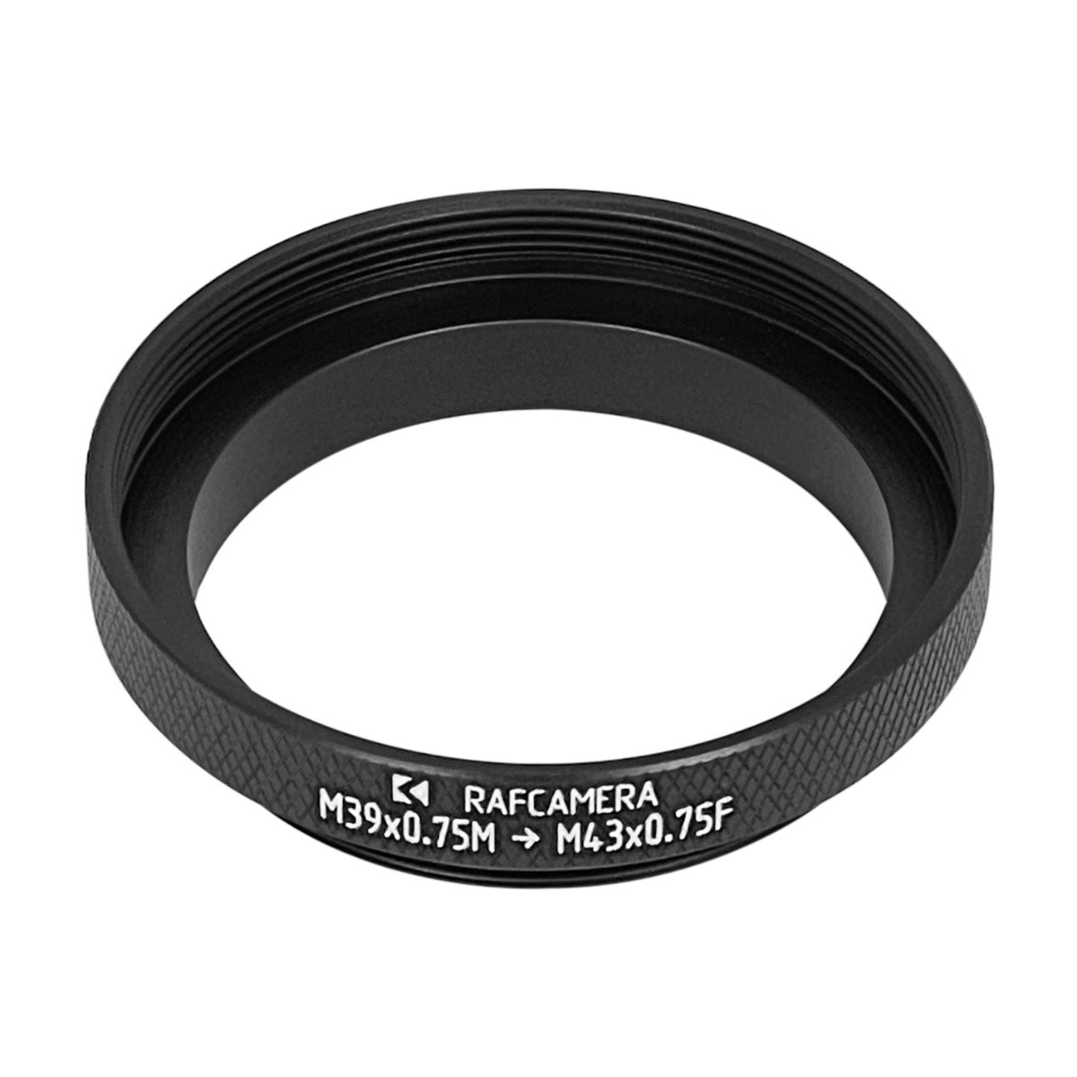M39x0.75 male to M43x0.75 female thread adapter