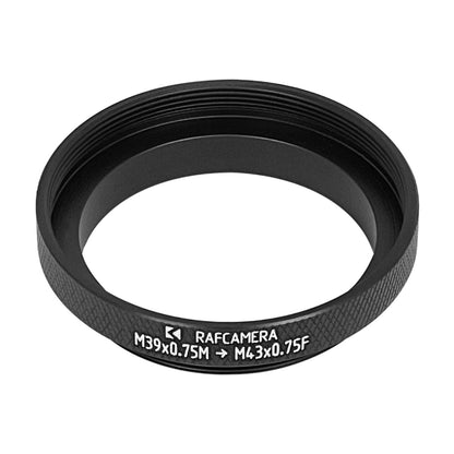 M39x0.75 male to M43x0.75 female thread adapter