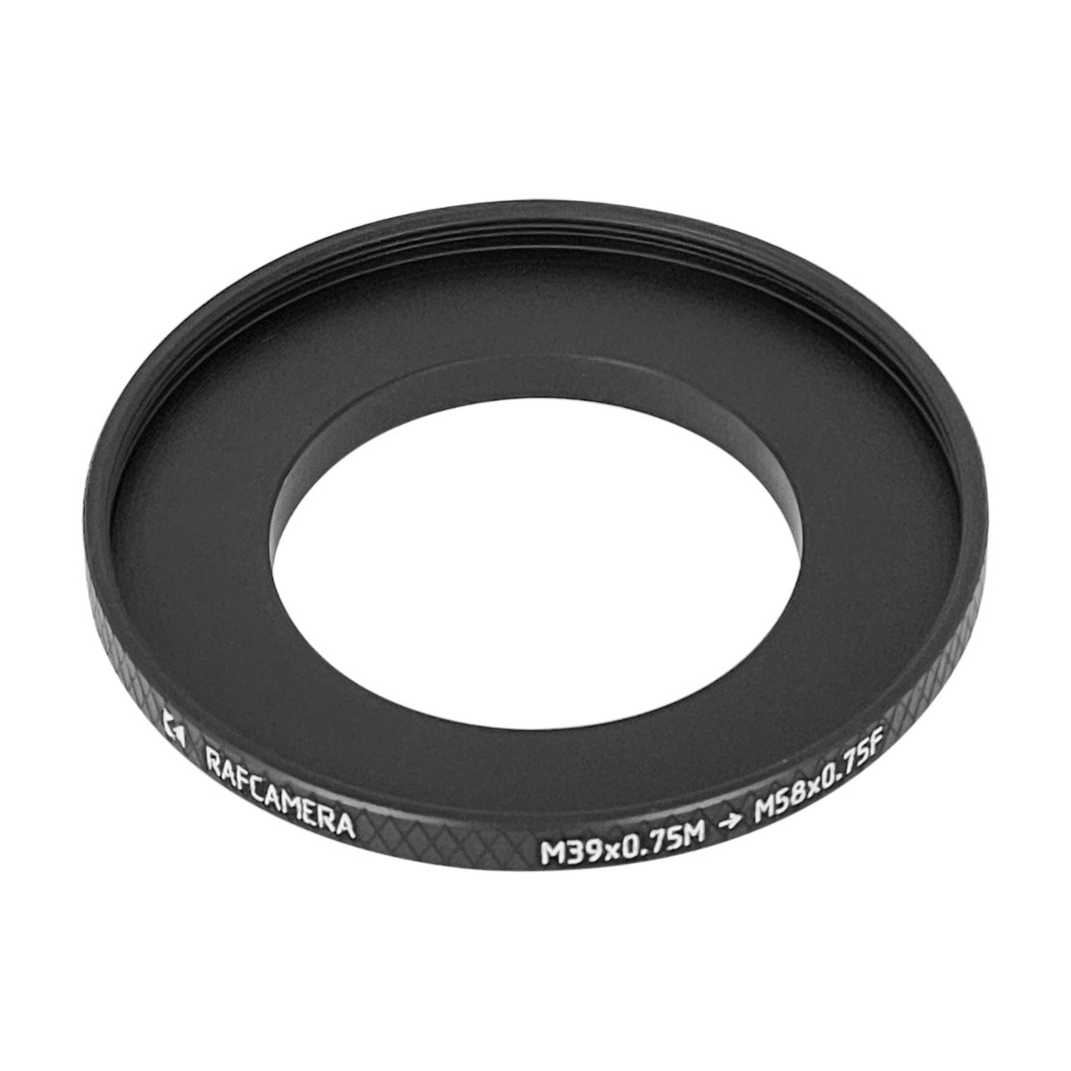 M39x0.75 male to M58x0.75 female thread adapter (39mm to 58mm step-up ring)