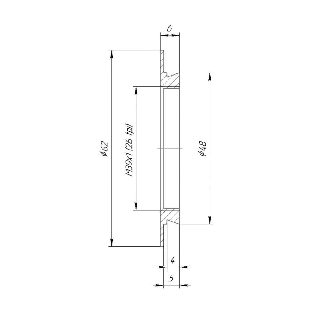 M39x1 female thread to 48mm microscope dovetail adapter