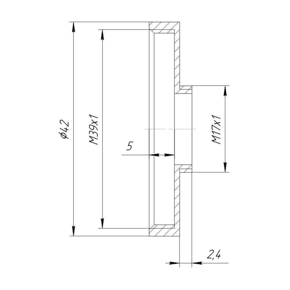 M39x1 female to M17x1 male thread adapter for smallrig cage