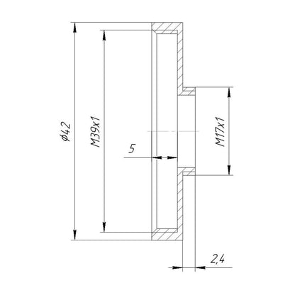 M39x1 female to M17x1 male thread adapter for smallrig cage