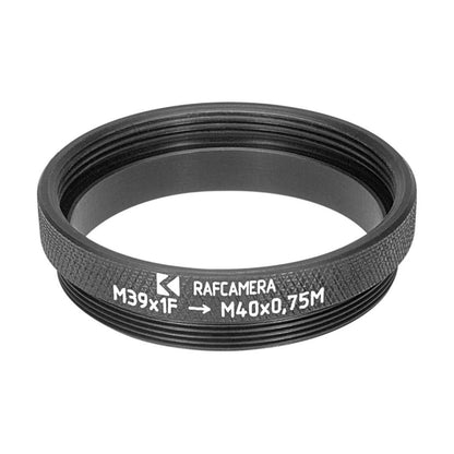 M39x1 female to M40x0.75 male thread adapter for #1 shutters
