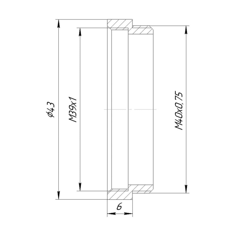 M39x1 female to M40x0.75 male thread adapter for #1 shutters