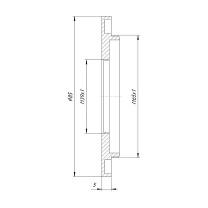 M39x1 female to M65x1 male thread adapter