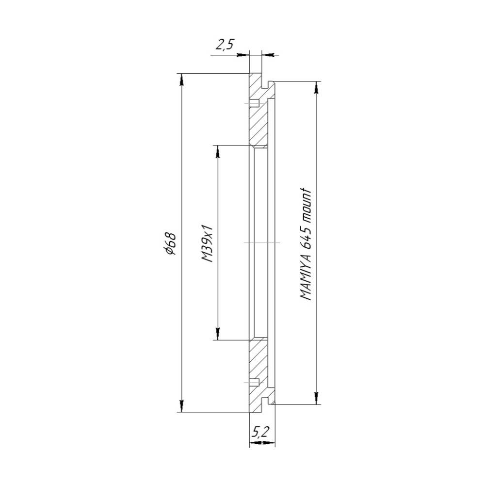 M39x1 female thread to Mamiya 645 camera mount adapter
