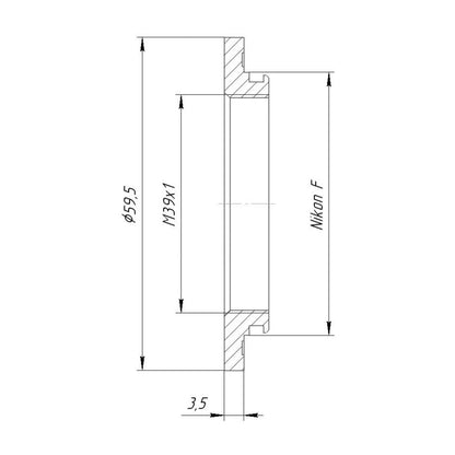 M39x1 female thread to Nikon F camera mount adapter