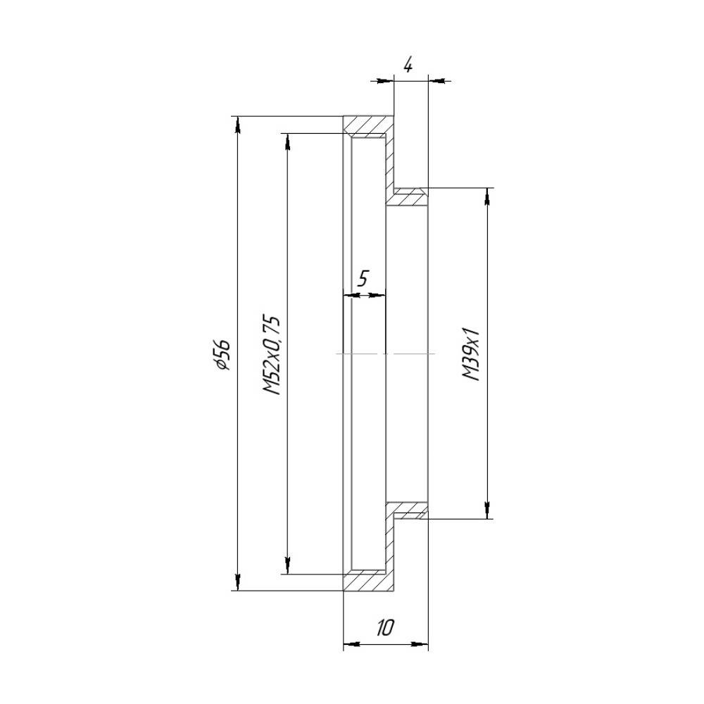 M39x1 male to M52x0.75 female thread adapter