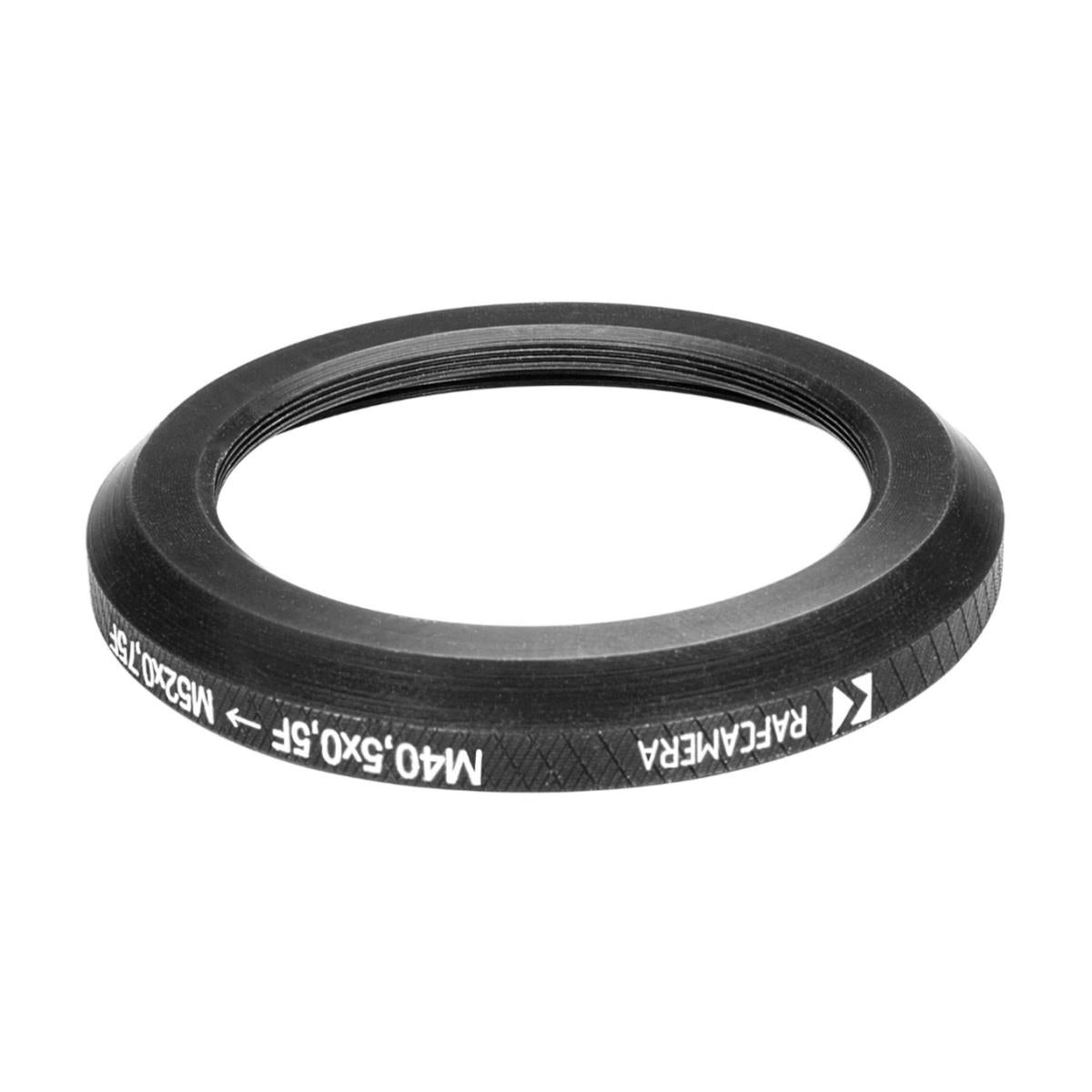 M40.5x0.5 female to M52x0.75 female thread adapter (filter step-up ring)