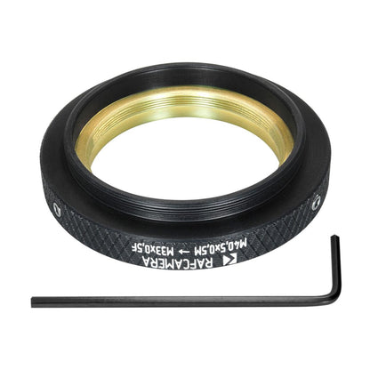 M40.5x0.5 male to M33x0.5 female thread adapter, adjustable