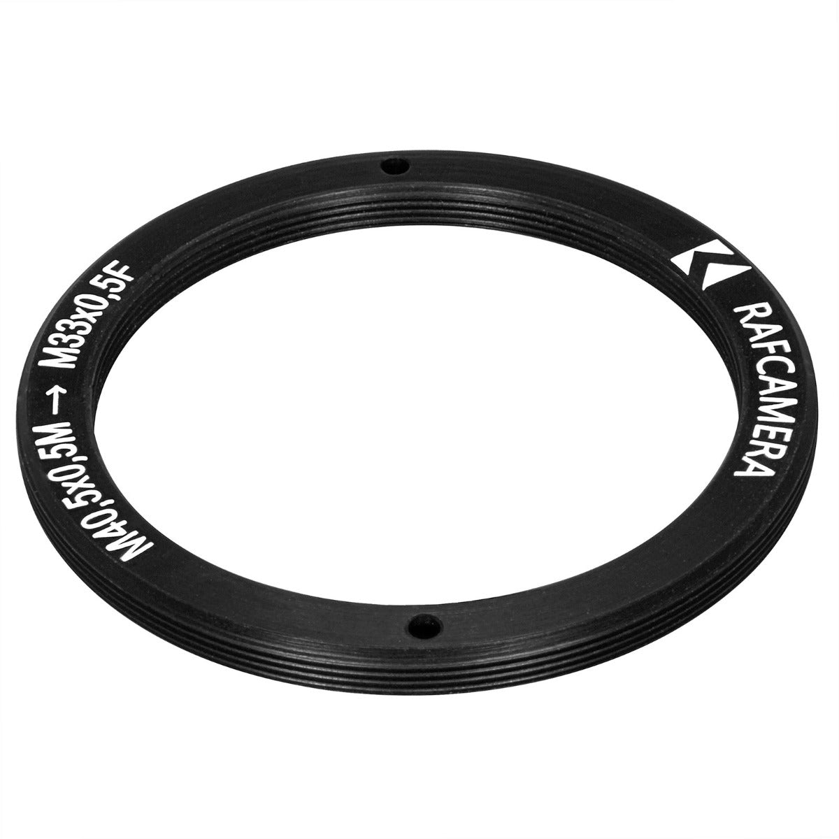 M40.5x0.5 male to M33x0.5 female thread adapter, flangeless