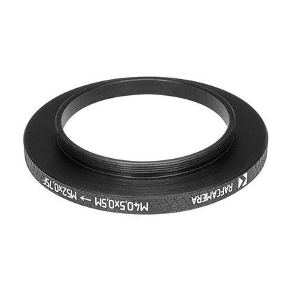 M40.5x0.5 male to M52x0.75 female thread adapter (40.5mm to 52mm step-up ring)