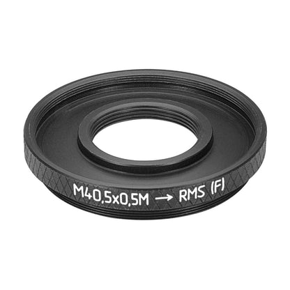 M40.5x0.5 male to RMS female thread adapter (40.5mm to RMS step-down ring)