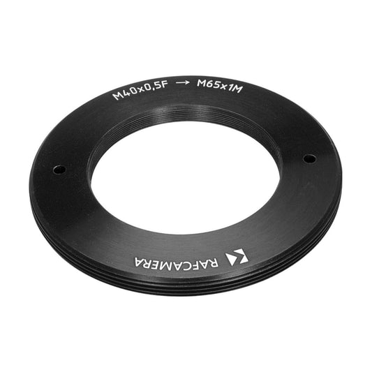 M40x0.5 female to M65x1 male thread adapter, flangeless