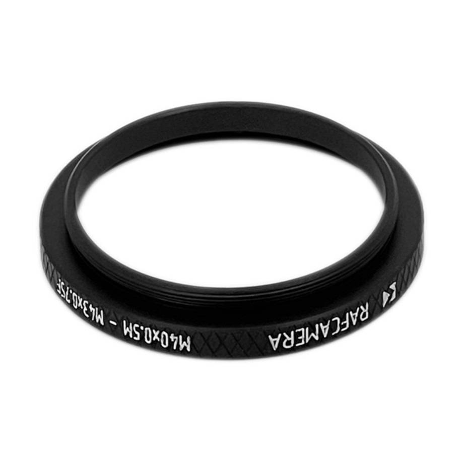 M40x0.5 male to M43x0.75 female thread adapter
