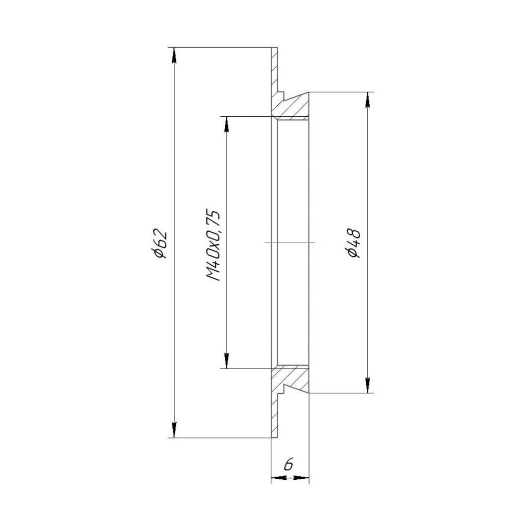 M40x0.75 female thread to 48mm microscope dovetail adapter