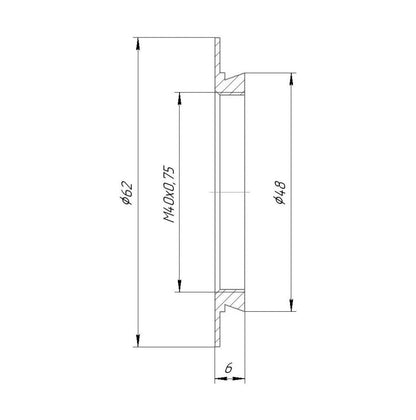 M40x0.75 female thread to 48mm microscope dovetail adapter