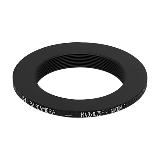 M40x0.75 female thread to Nikon F camera mount adapter