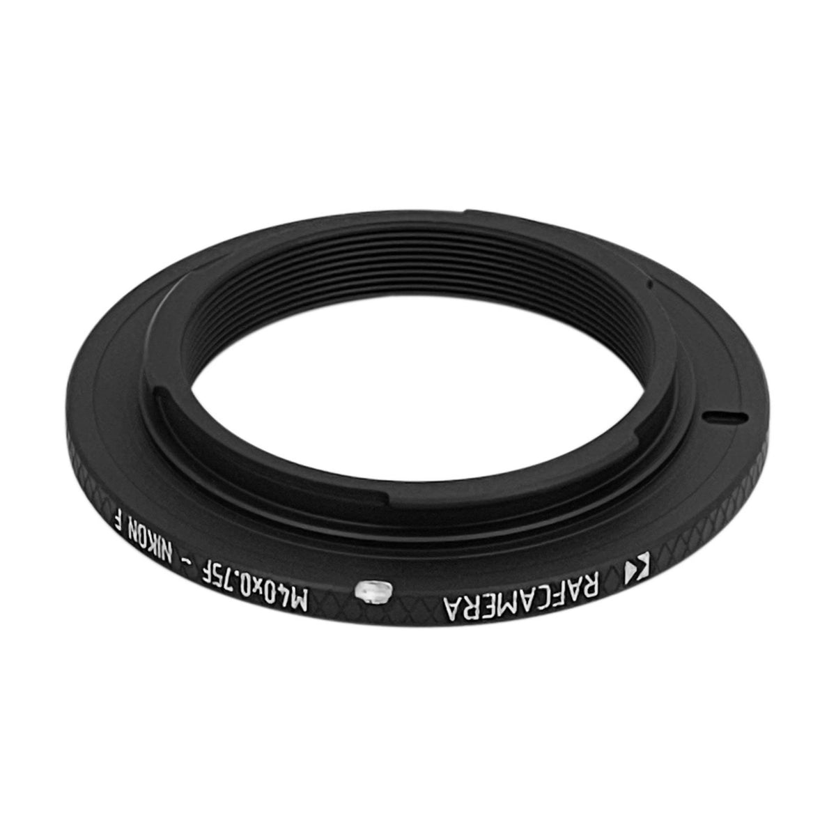 M40x0.75 female thread to Nikon F camera mount adapter