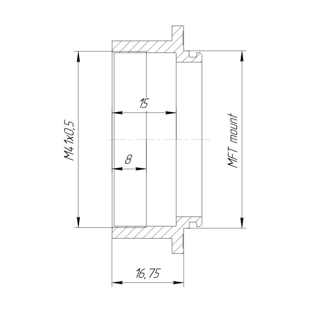 M41x0.5 female thread to MFT camera mount adapter for Kubotek lens